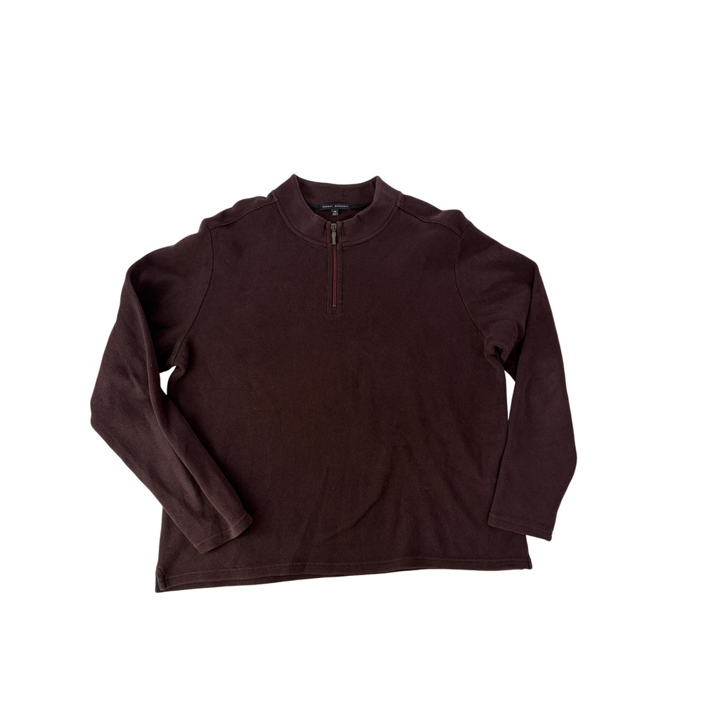 Robert Barakett Sweater Mens XXL Chandler Half Zip Cotton Maroon Purple